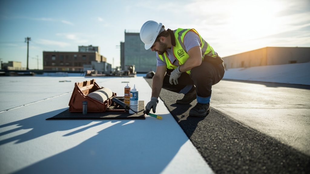 Flat Roof Repair Restoration in Dallas TX 75215
