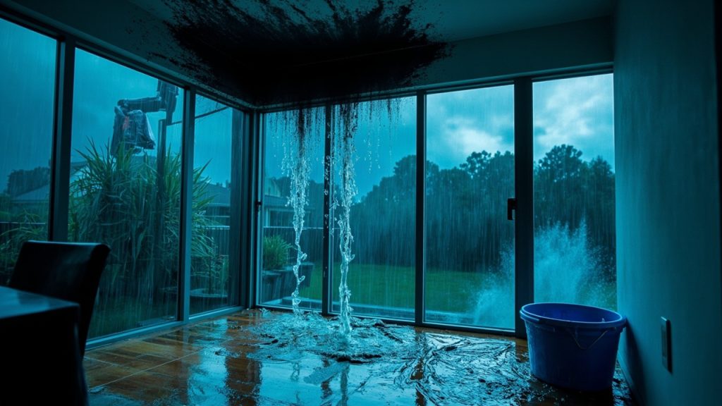 Roof Leaking in Heavy Rain in Dallas TX 75215