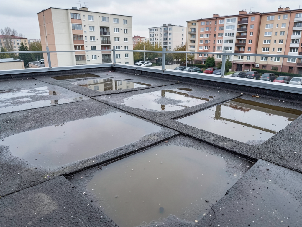 Managing flat roof ponding issues for apartment co